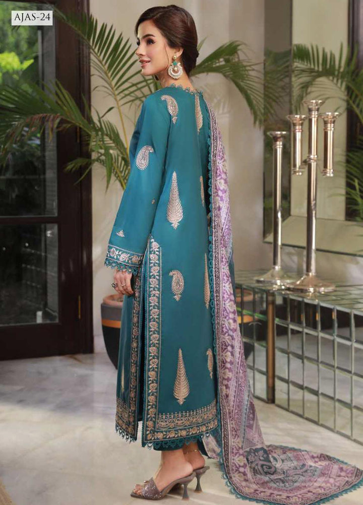 Asra Intermix By Asim Jofa Embroidered Cambric Suits Unstitched 3 Piece AJ23AI AJAS-24 - Formal Collection