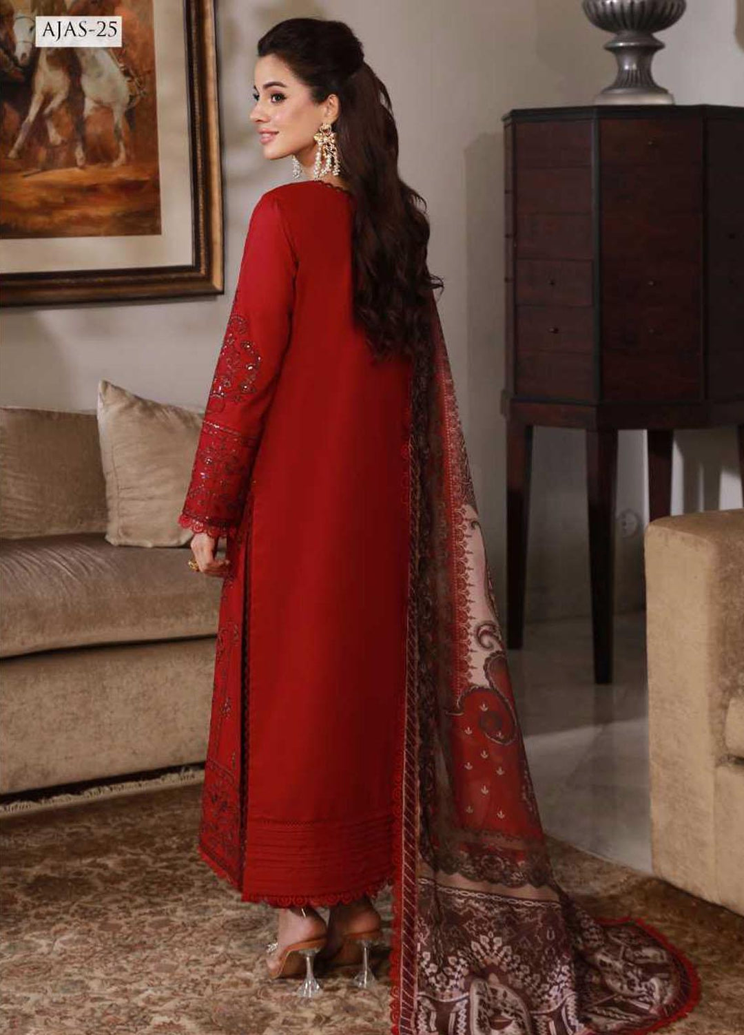 Asra Intermix By Asim Jofa Embroidered Cambric Suits Unstitched 3 Piece AJ23AI AJAS-25 - Formal Collection