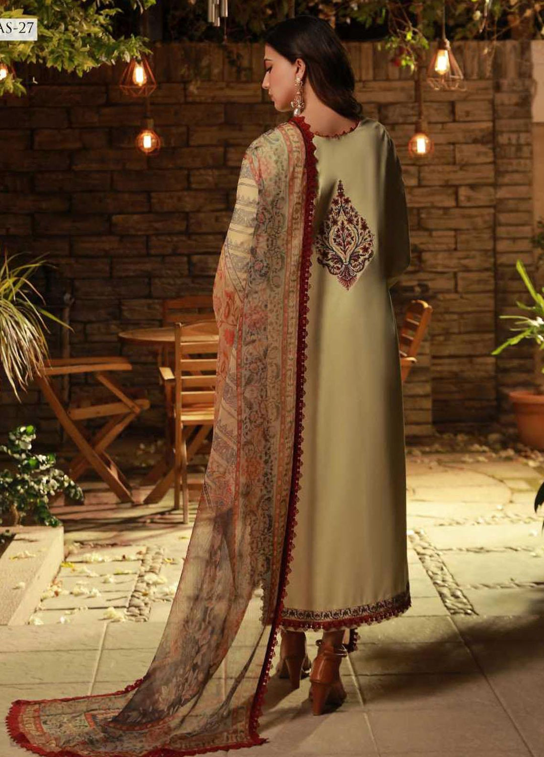 Asra Intermix By Asim Jofa Embroidered Cambric Suits Unstitched 3 Piece AJ23AI AJAS-27 - Formal Collection