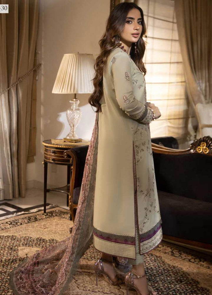Asra Intermix By Asim Jofa Embroidered Cambric Suits Unstitched 3 Piece AJ23AI AJAS-30 - Formal Collection
