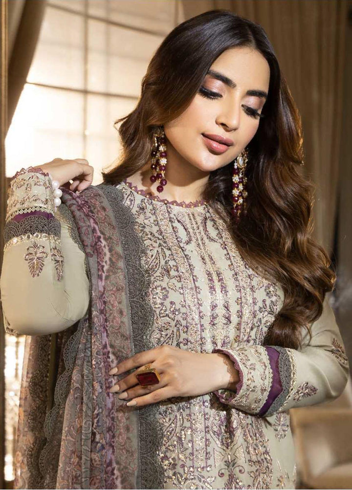 Asra Intermix By Asim Jofa Embroidered Cambric Suits Unstitched 3 Piece AJ23AI AJAS-30 - Formal Collection