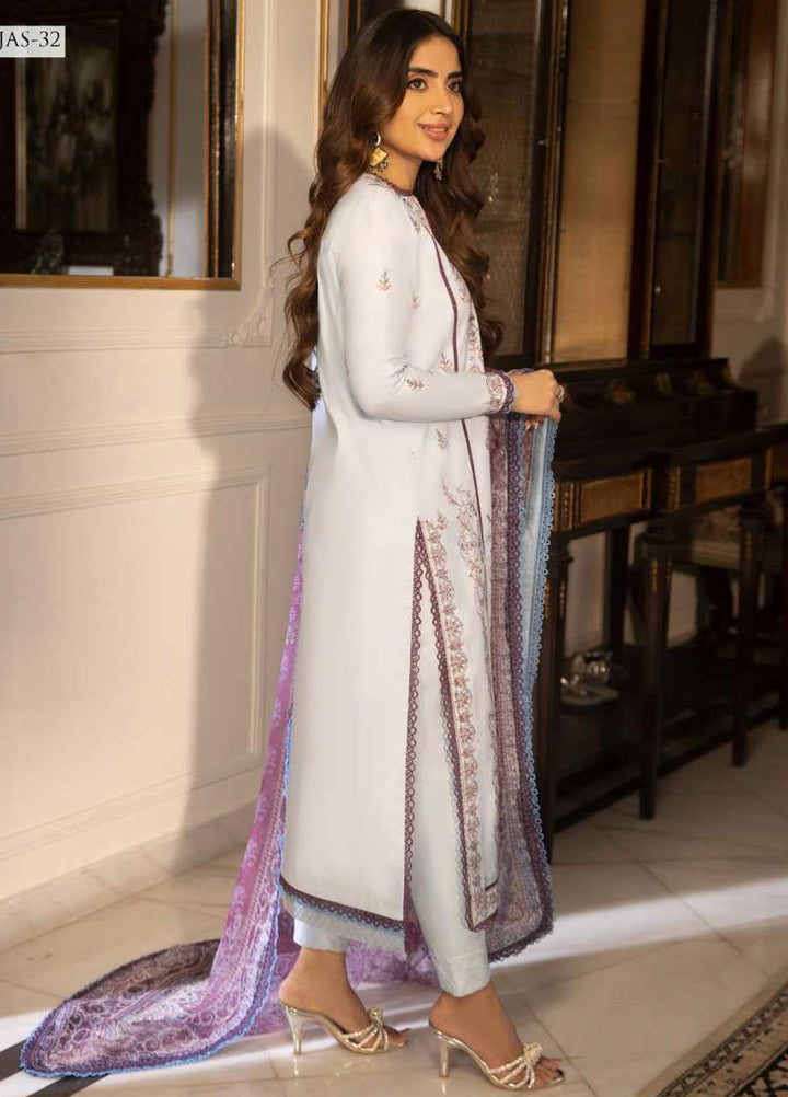 Asra Intermix By Asim Jofa Embroidered Cambric Suits Unstitched 3 Piece AJ23AI AJAS-32 - Formal Collection