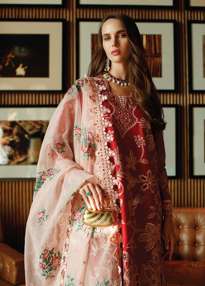 Astoria By Mushq Embroidered Lawn Suits Unstitched 3 Piece MQ23A 07 Scarlet - Festive Collection