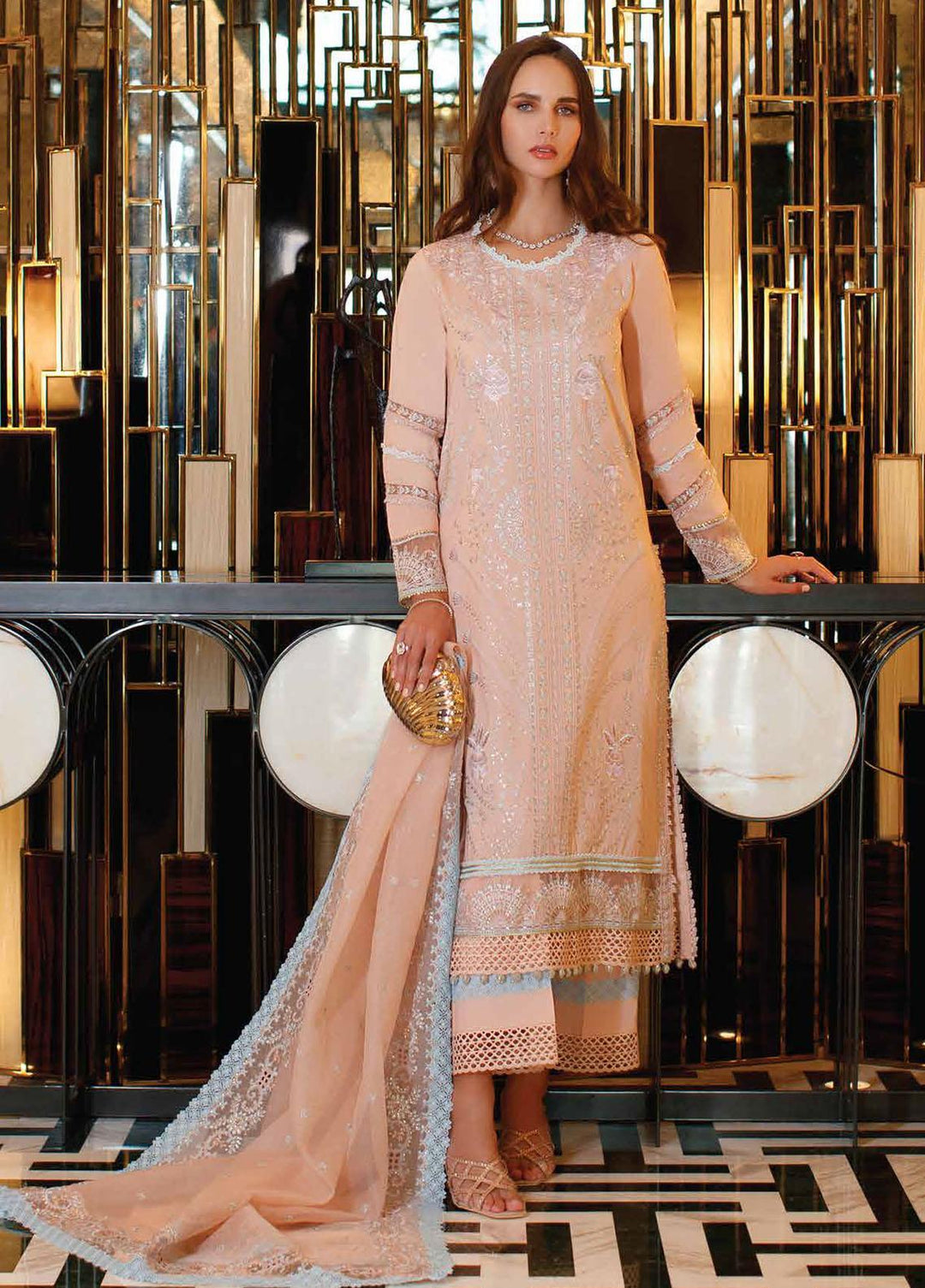 Astoria By Mushq Embroidered Lawn Suits Unstitched 3 Piece MQ23A 09 Noor - Festive Collection