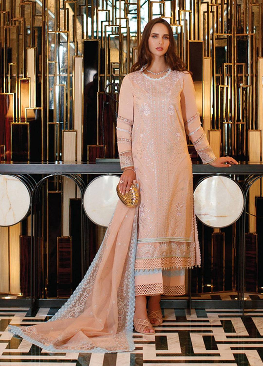 Astoria By Mushq Embroidered Lawn Suits Unstitched 3 Piece MQ23A 09 Noor - Festive Collection