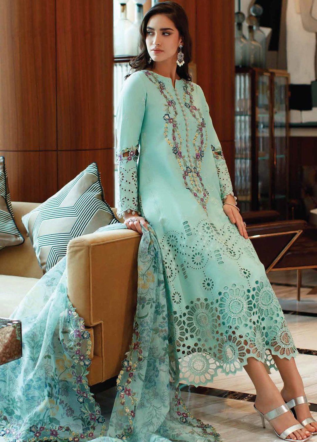 Astoria By Mushq Embroidered Lawn Suits Unstitched 3 Piece MQ23A 10 Opal - Festive Collection