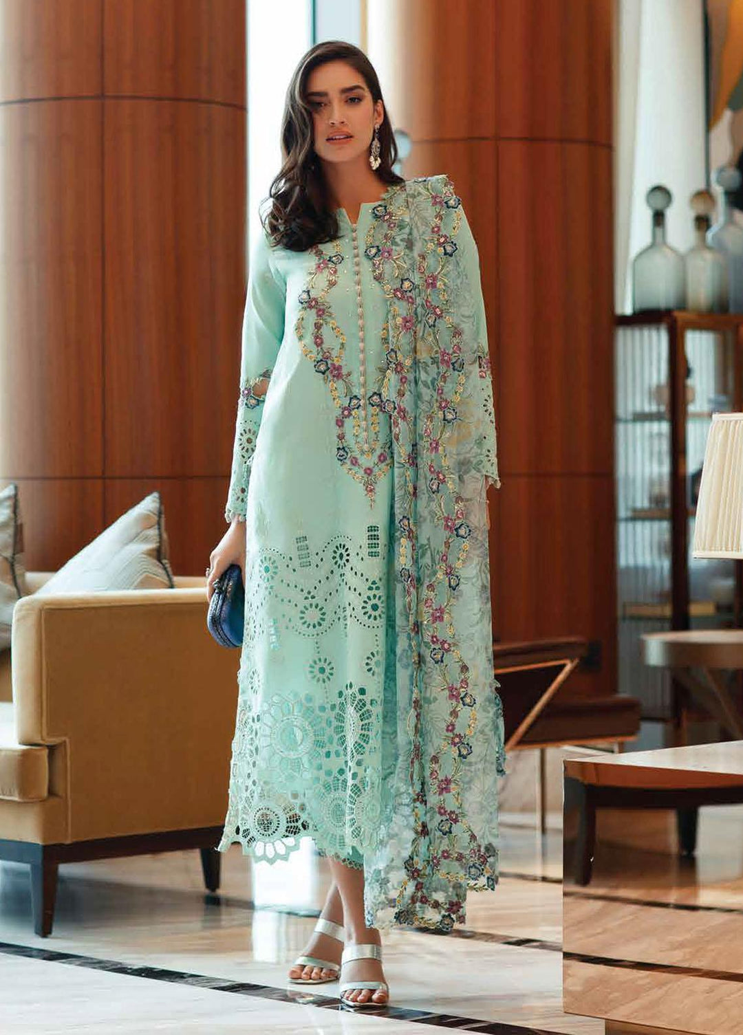Astoria By Mushq Embroidered Lawn Suits Unstitched 3 Piece MQ23A 10 Opal - Festive Collection