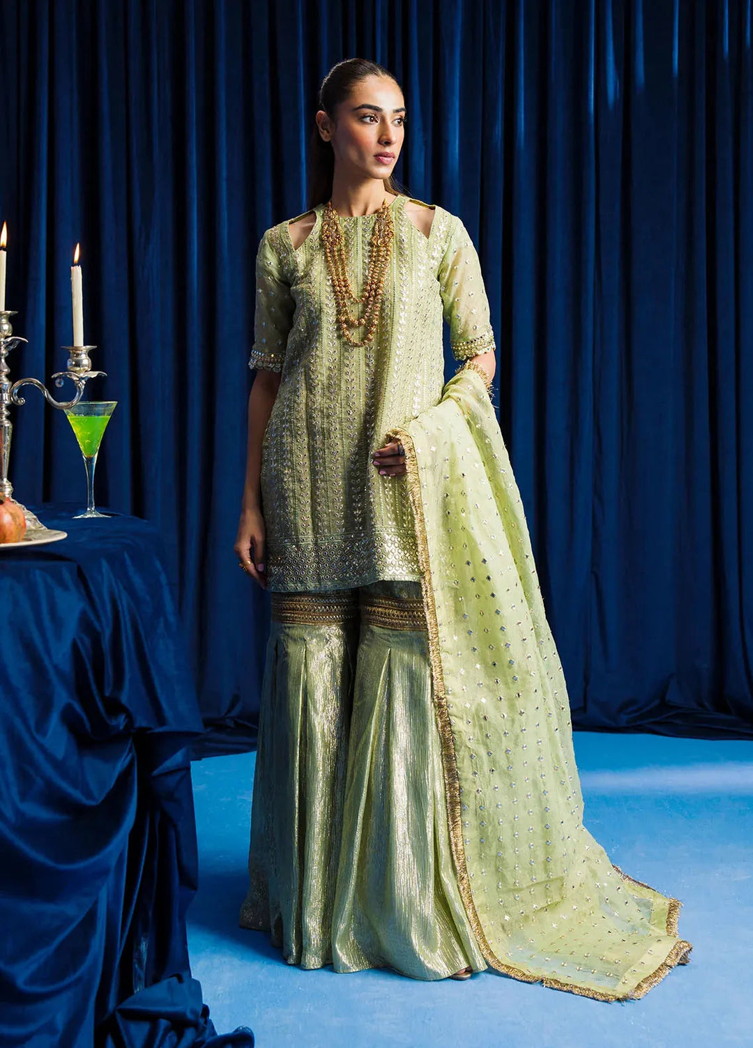 Astrella by Maham Sultan Pret Embroidered Cotton Net 3 Piece Suit Emera