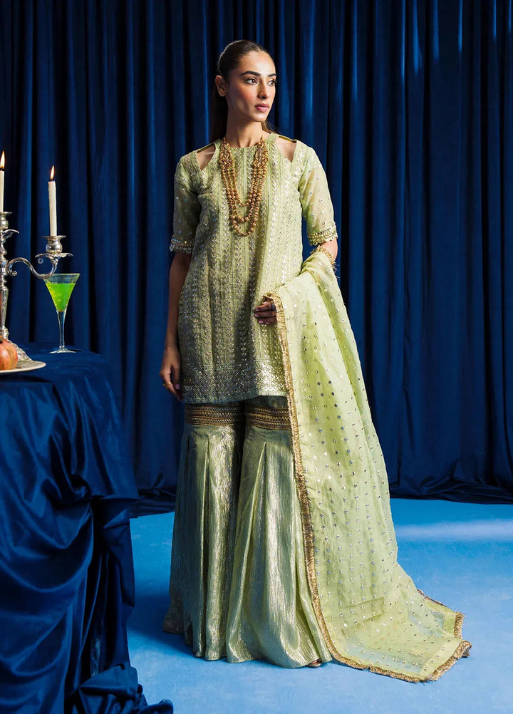 Astrella by Maham Sultan Pret Embroidered Cotton Net 3 Piece Suit Emera