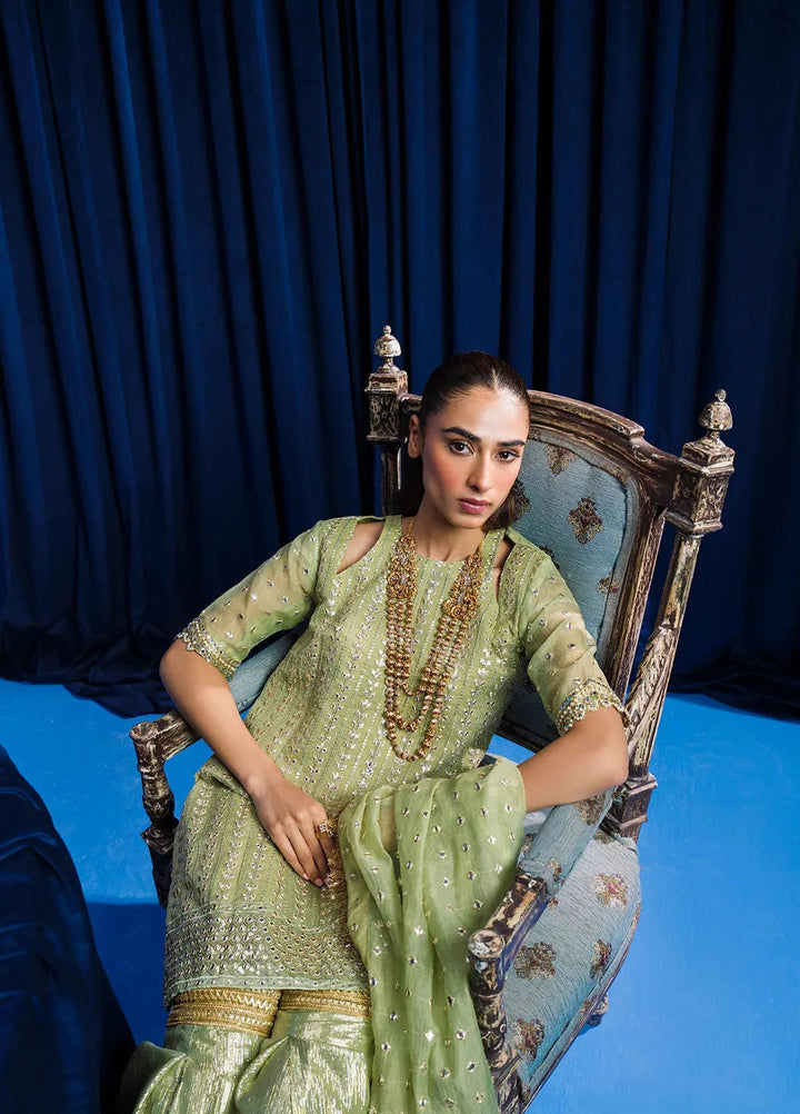 Astrella by Maham Sultan Pret Embroidered Cotton Net 3 Piece Suit Emera