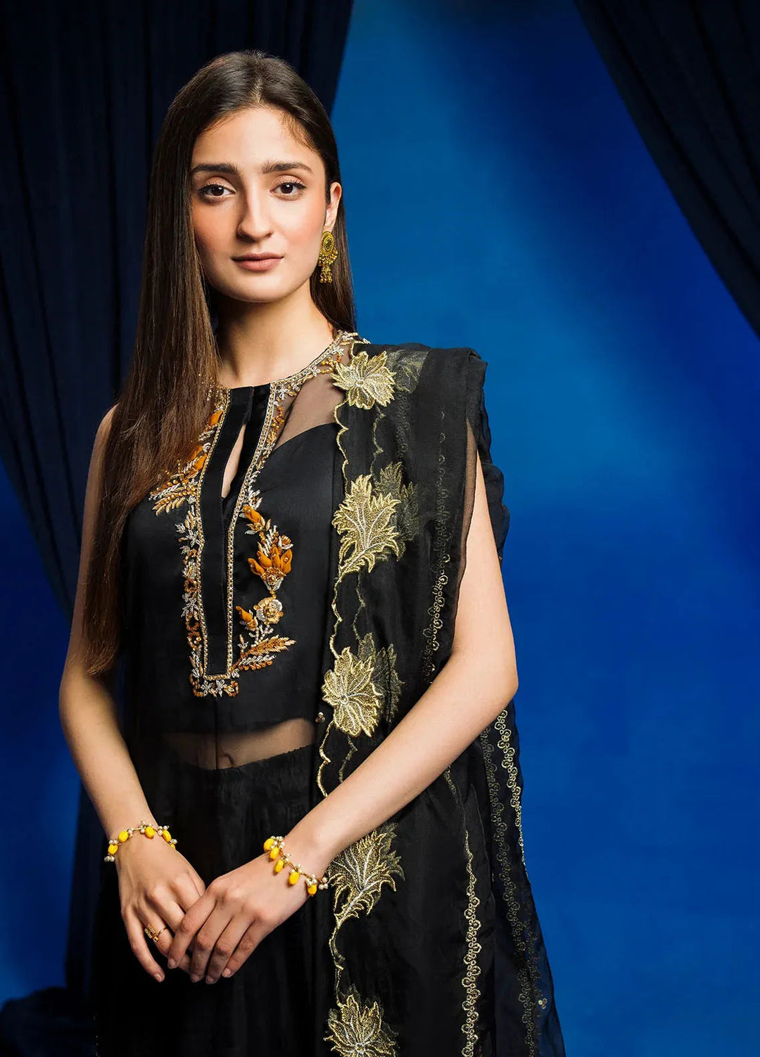 Astrella by Maham Sultan Pret Embroidered Organza 3 Piece Suit Saffira