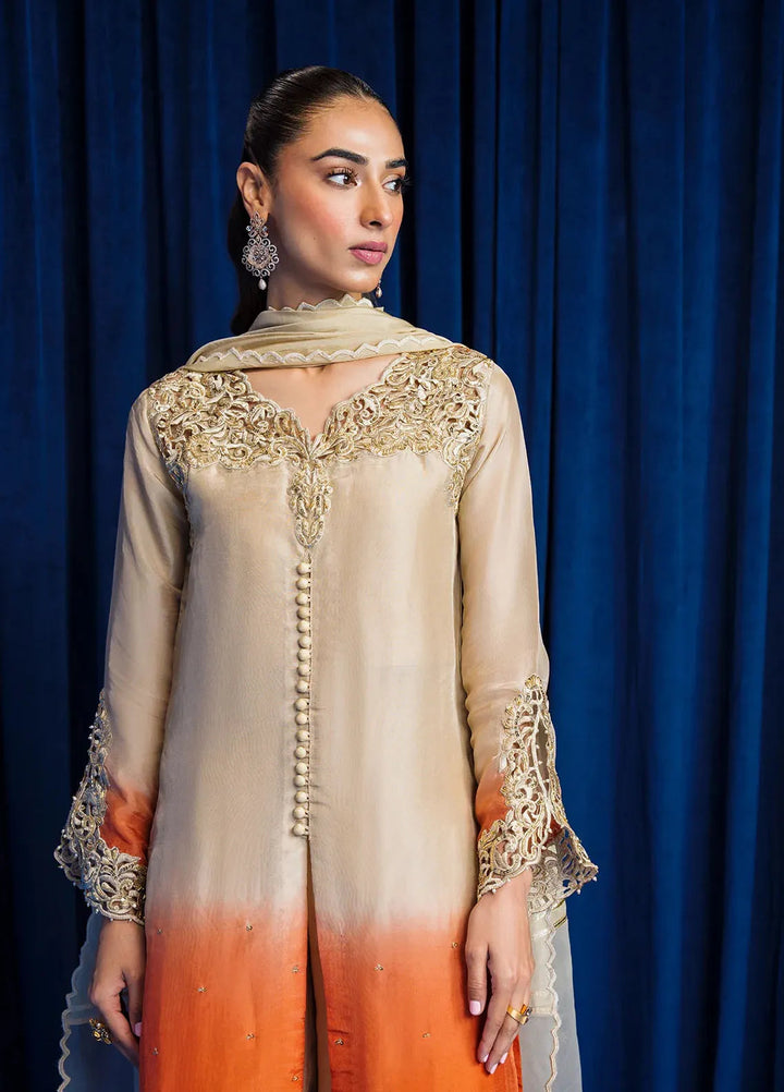 Astrella by Maham Sultan Pret Embroidered Sheesh Silk 3 Piece Suit Aveline