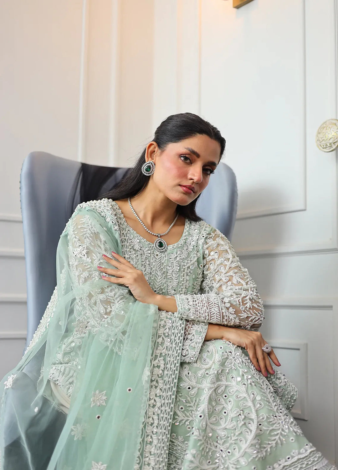 Atiya Irfan Studio Pret Embroidered Net 3 Piece Suit NF-05