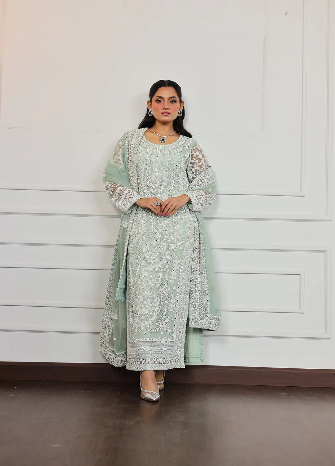 Atiya Irfan Studio Pret Embroidered Net 3 Piece Suit NF-05