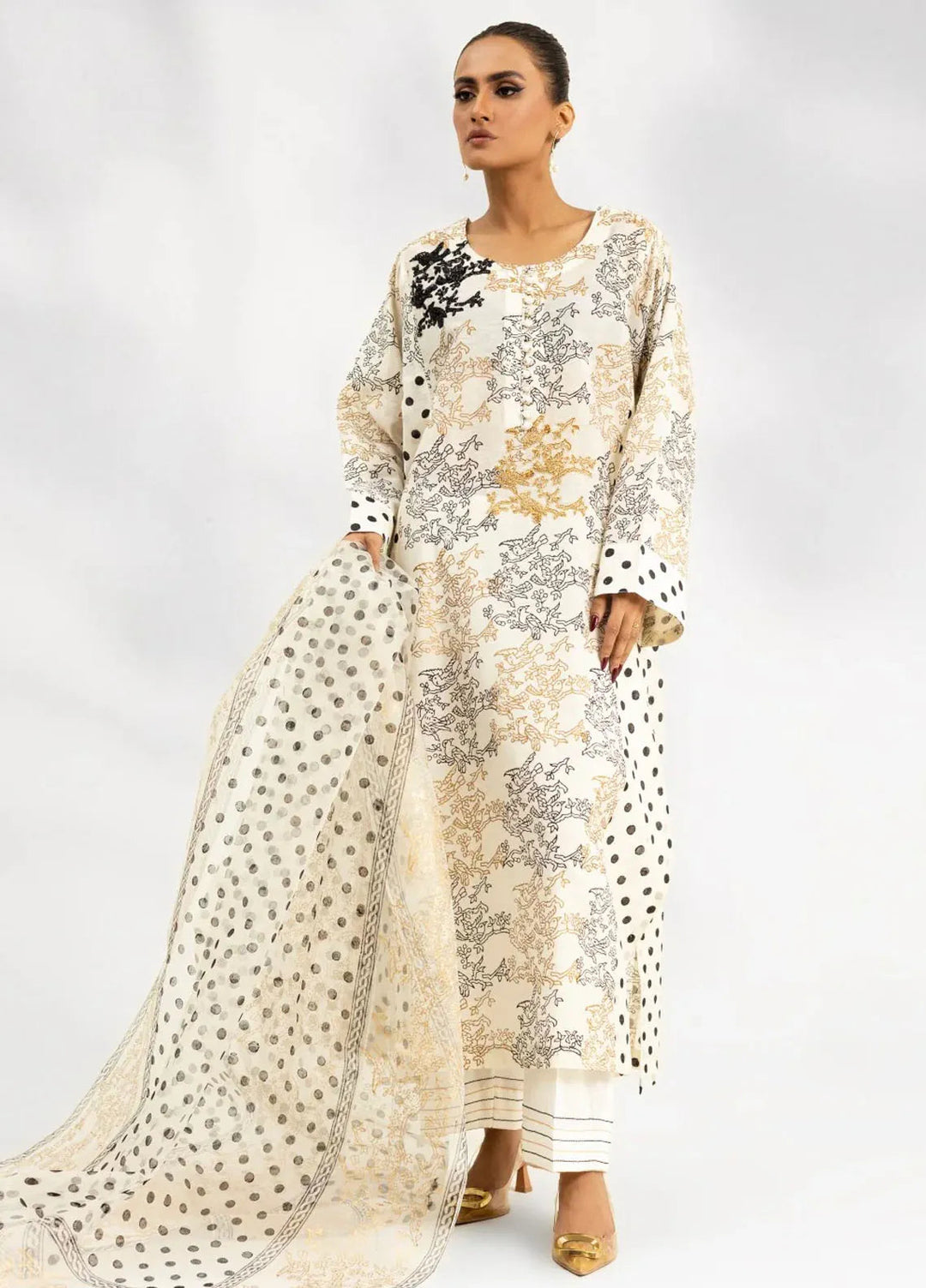 Atiya Irfan Studio Pret Embroidered Silk 3 Piece Suit ES-10