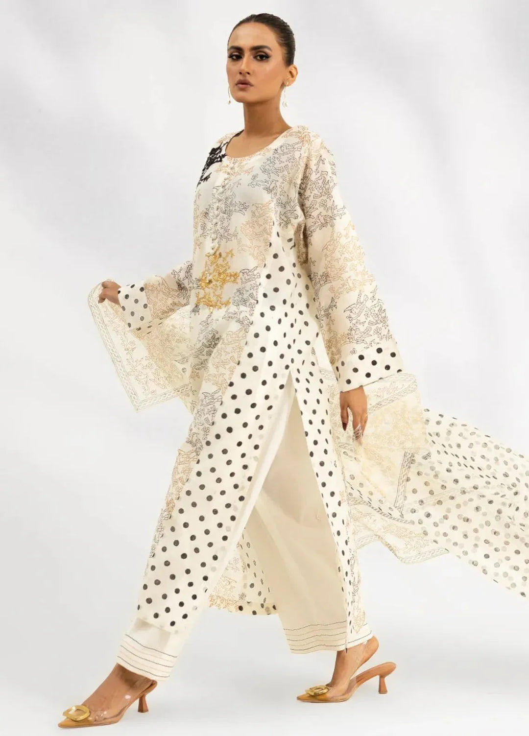 Atiya Irfan Studio Pret Embroidered Silk 3 Piece Suit ES-10