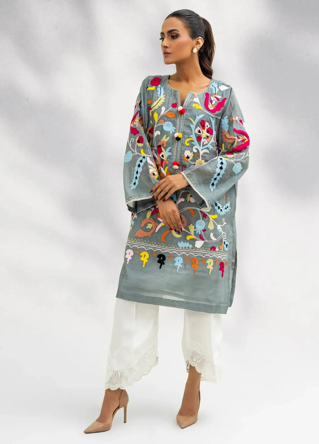 Atiya Irfan Studio Pret Embroidered Silk Kurti ES-04