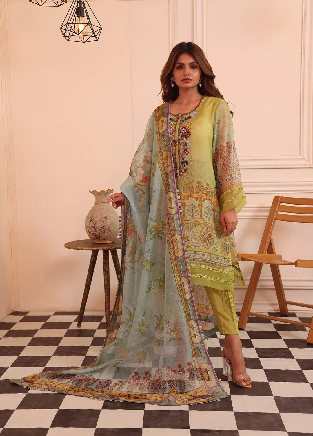 Atiya Irfan Studio Pret Printed Cotton Net 2 Piece Suit LP-01