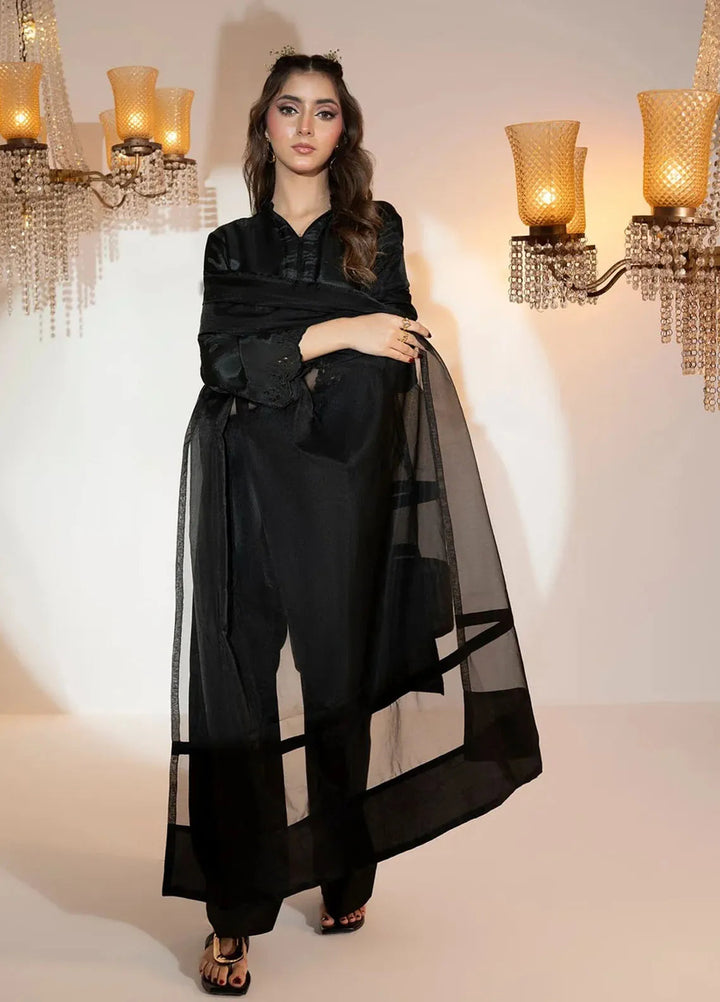 Attire by Maha Pret Embroidered Raw Silk 3 Piece Suit Cobalt