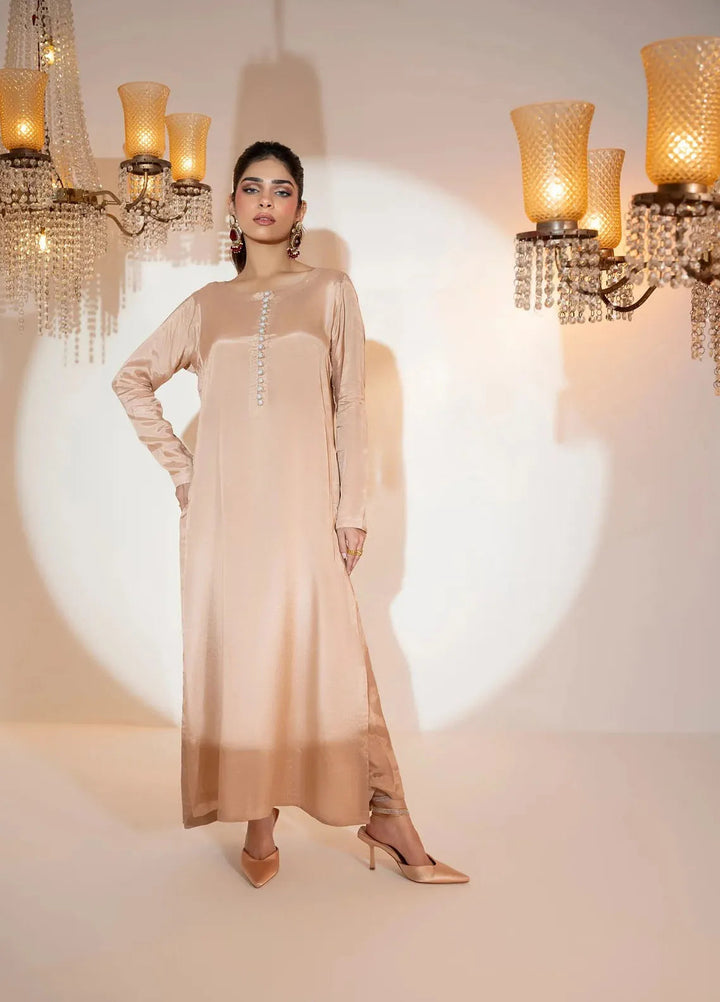 Attire by Maha Pret Embroidered Raw Silk 3 Piece Suit Glaze