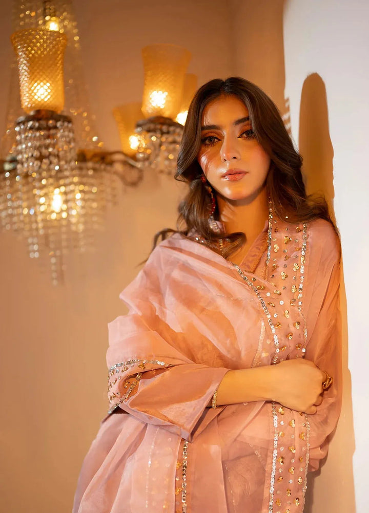 Attire by Maha Pret Embroidered Raw Silk 3 Piece Suit Pastel Charm