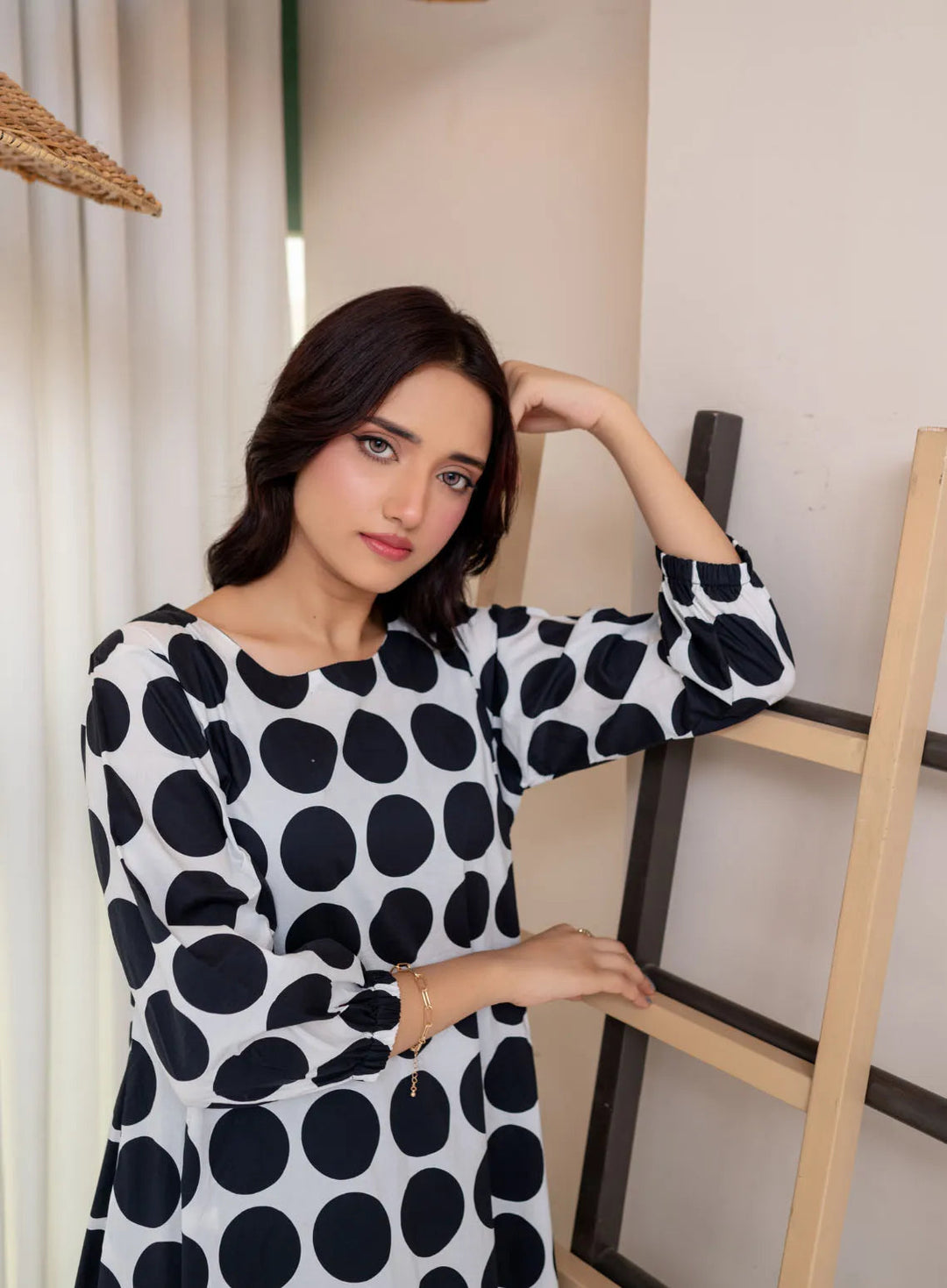 Attire By Maha Pret Printed Cotton Lawn Frock Mousy