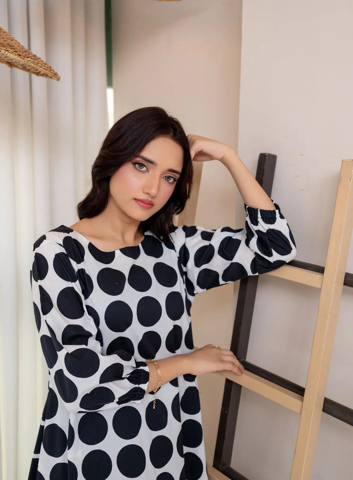 Attire By Maha Pret Printed Cotton Lawn Frock Mousy