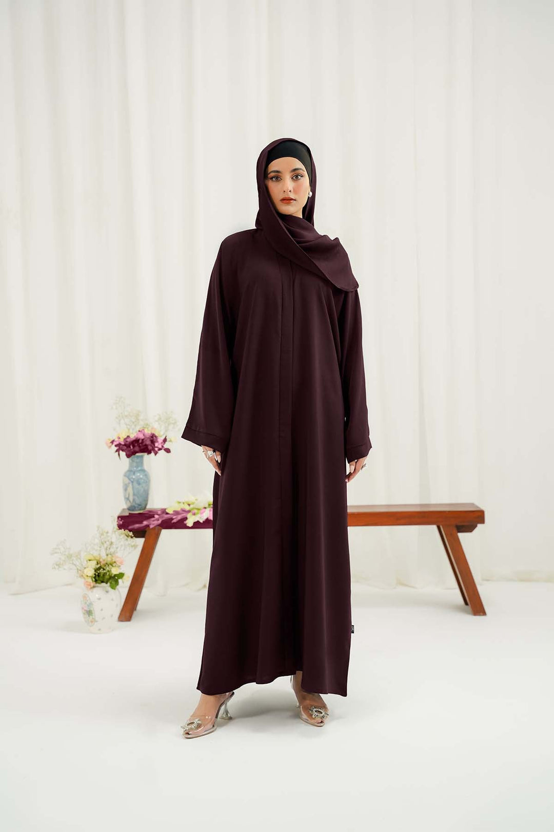 Divinely Crafted Abaya Casual Crepe 1 Piece Aurah Abaya | Buttoned Up