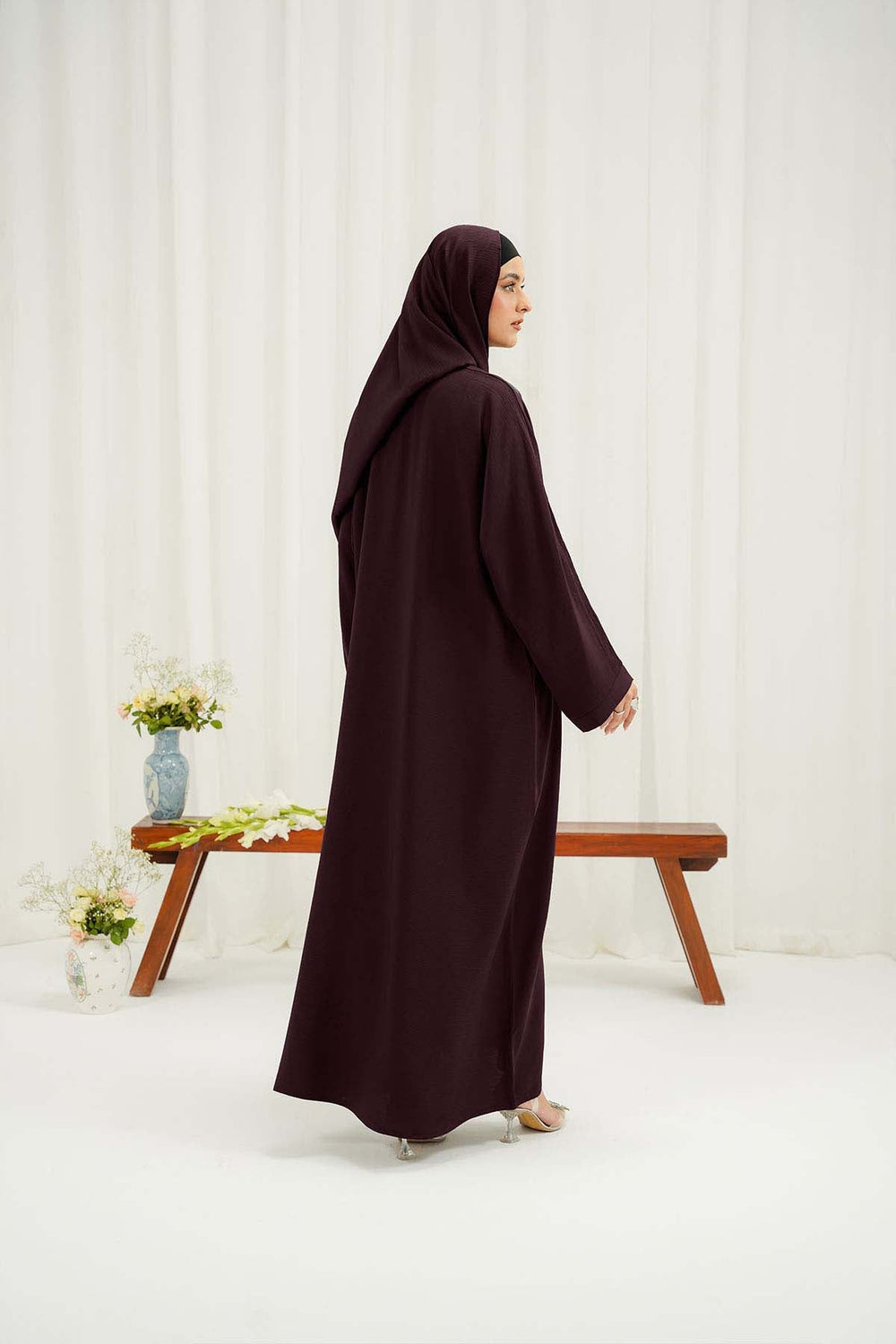 Divinely Crafted Abaya Casual Crepe 1 Piece Aurah Abaya | Buttoned Up