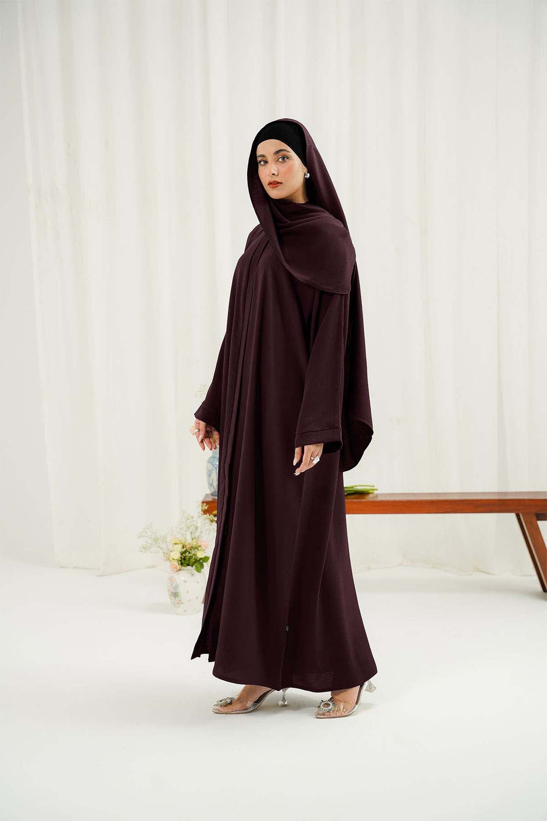 Divinely Crafted Abaya Casual Crepe 1 Piece Aurah Abaya | Buttoned Up