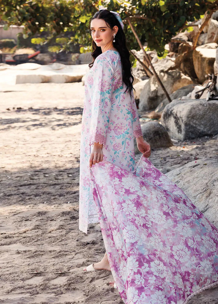 Aurea by Farasha Embroidered Lawn Suit Unstitched 3 Piece FSH25AL D-02 Blossom Mist - Summer Collection