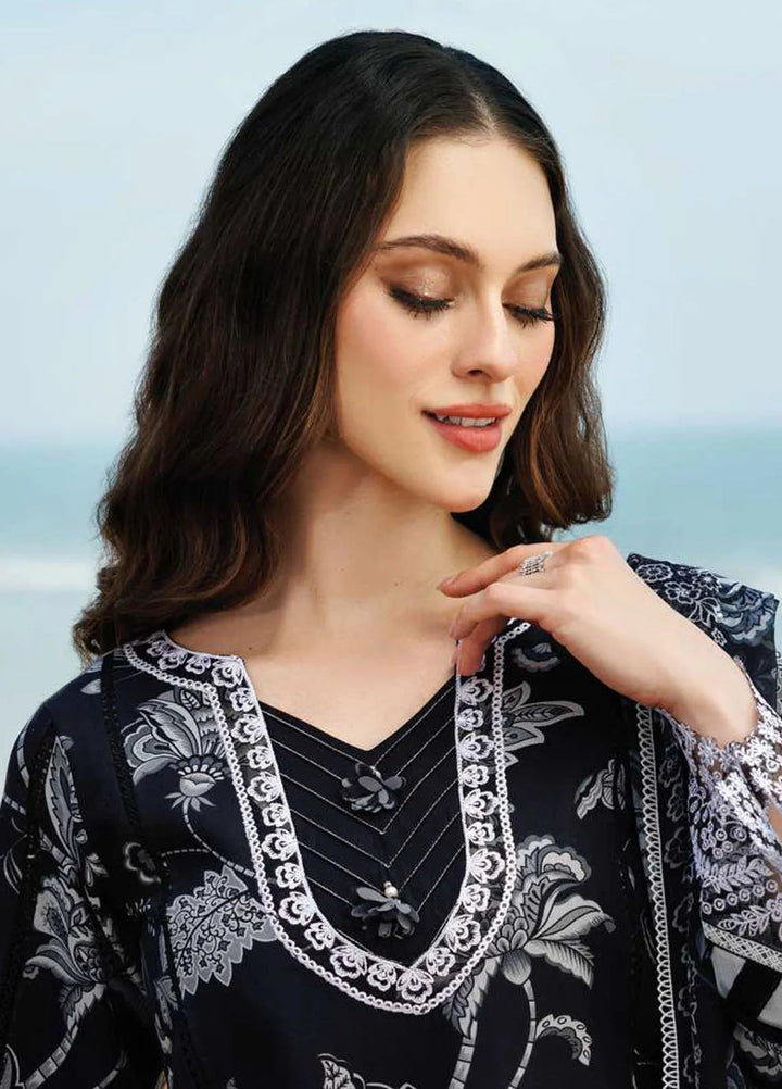 Aurea by Farasha Embroidered Lawn Suit Unstitched 3 Piece FSH25AL D-05 Sable Dusk - Summer Collection