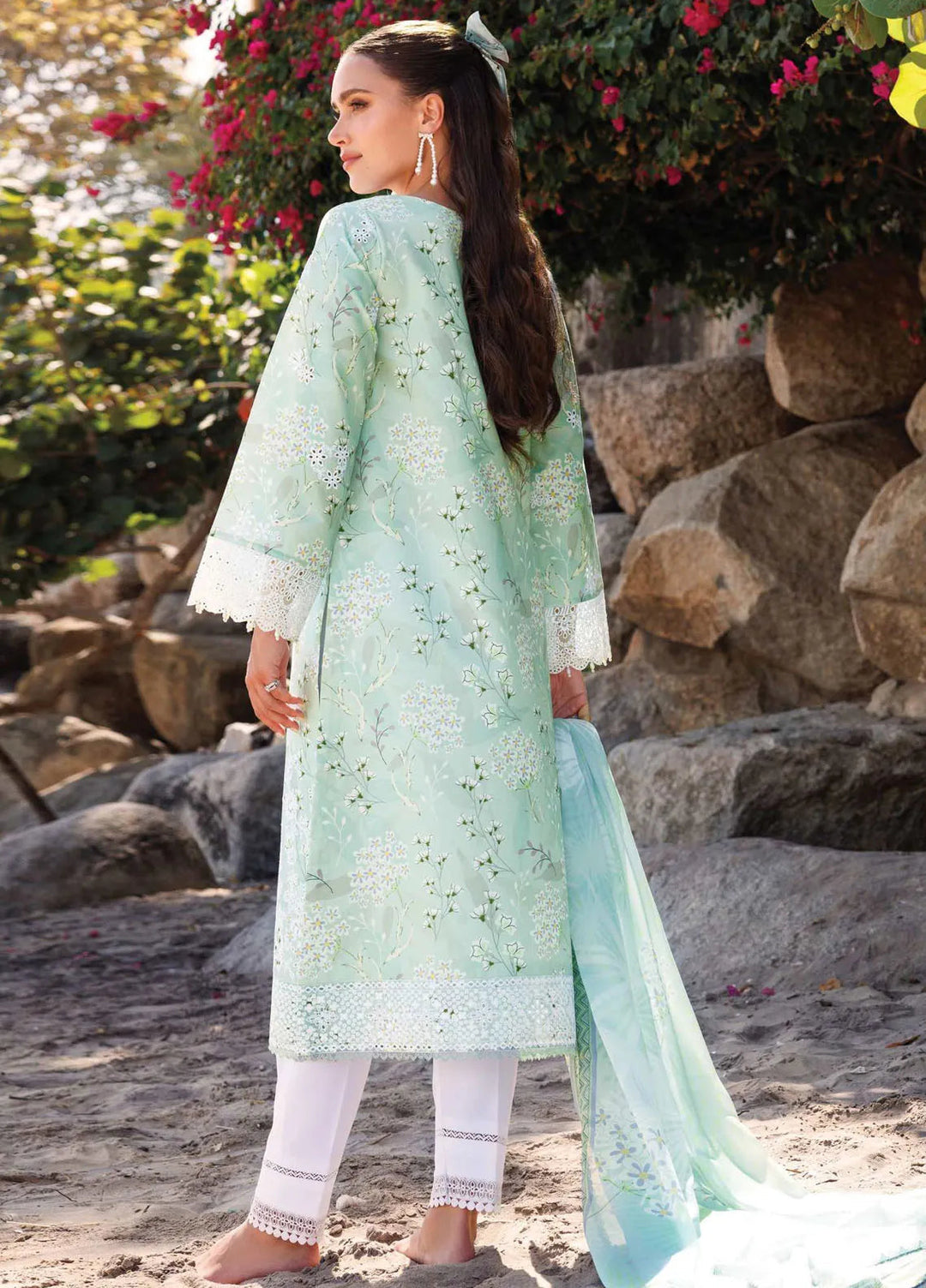 Aurea by Farasha Embroidered Lawn Suit Unstitched 3 Piece FSH25AL D-10 Tulip Glow - Summer Collection