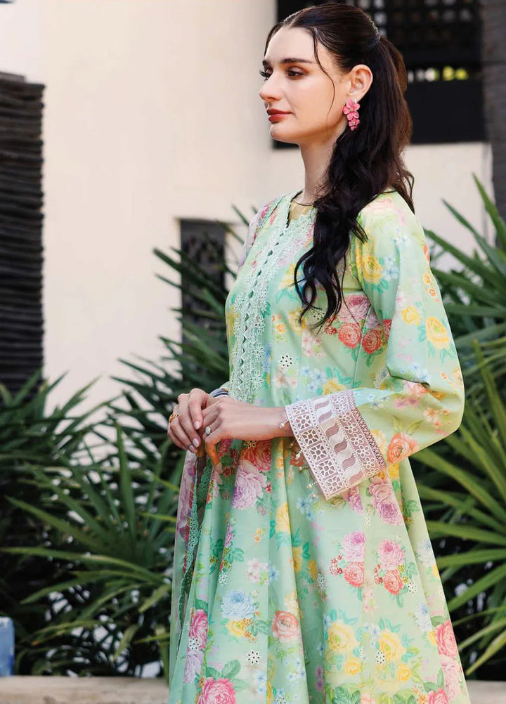 Aurea by Farasha Embroidered Lawn Suit Unstitched 3 Piece FSH25AL D-12 Mint Dew - Summer Collection