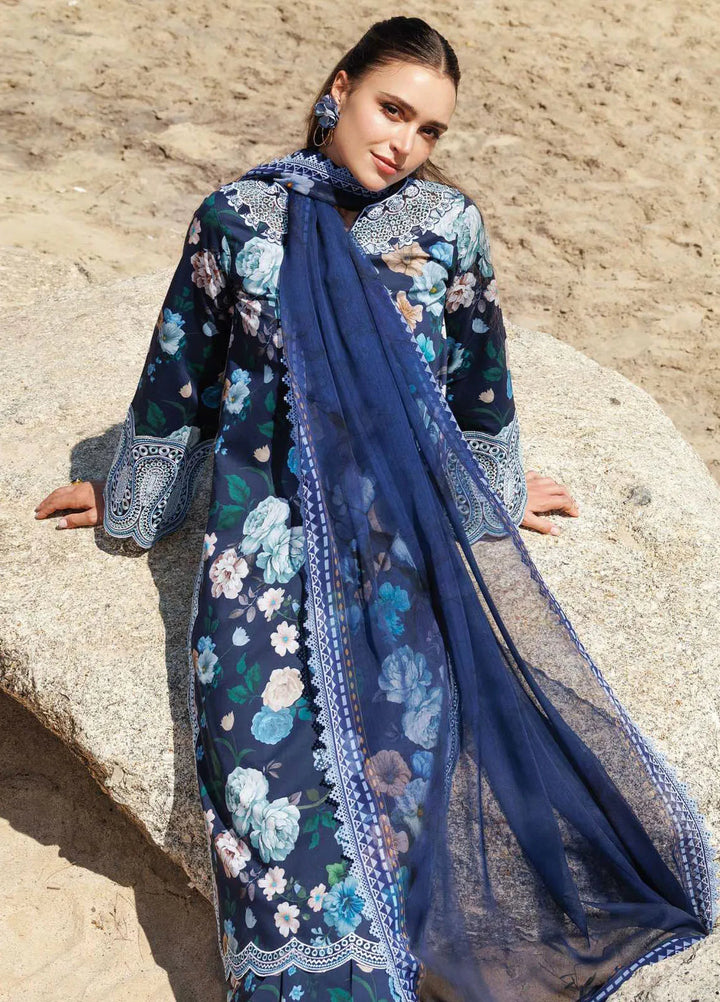 Aurea by Farasha Embroidered Lawn Suit Unstitched 3 Piece FSH25AL D-13 Floral Blush - Summer Collection