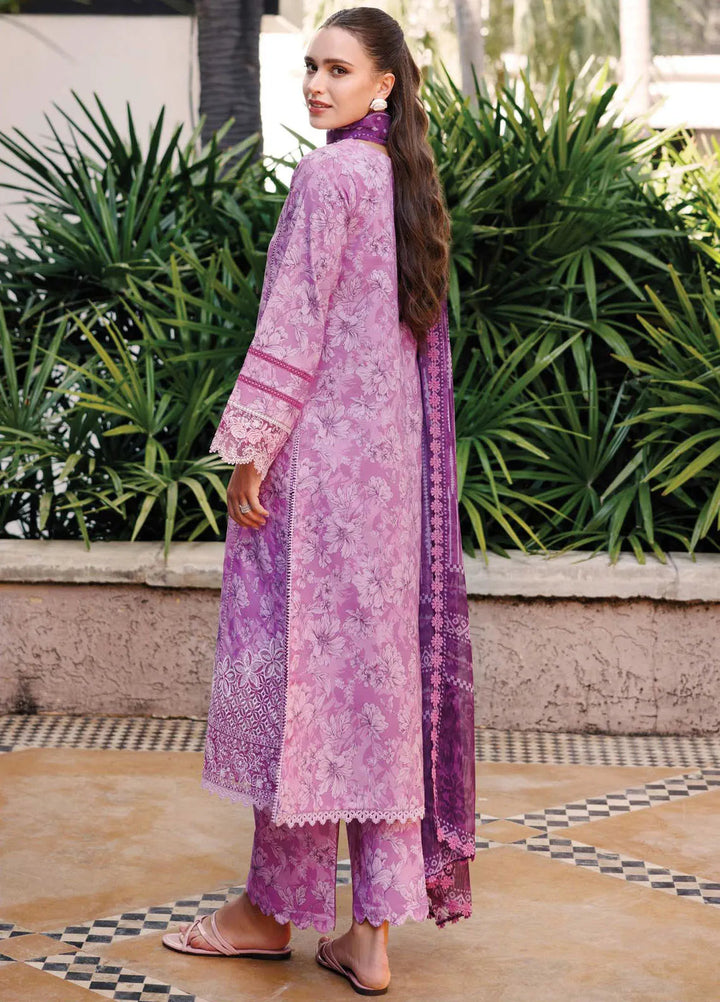 Aurea by Farasha Embroidered Lawn Suit Unstitched 3 Piece FSH25AL D-15 Lavender Rush - Summer Collection
