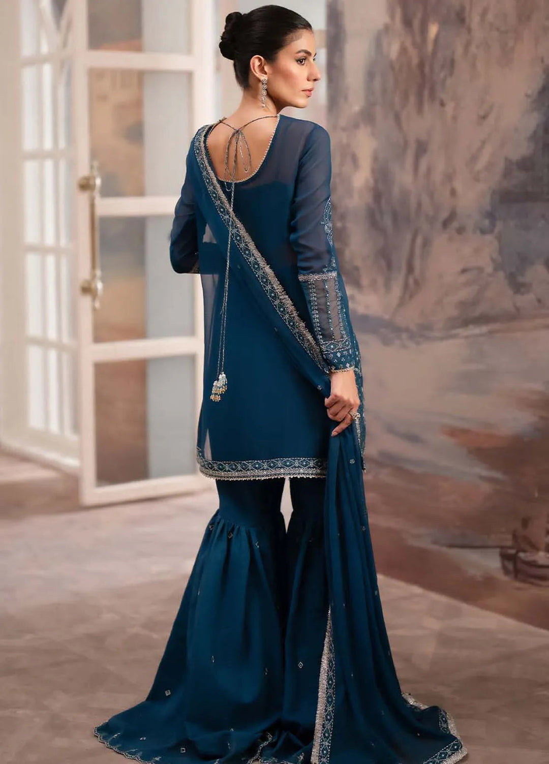 Aurelle By Seran Embroidered Chiffon Suit Unstitched 3 Piece SRN24AL D-03 Juliana - Formal Collection