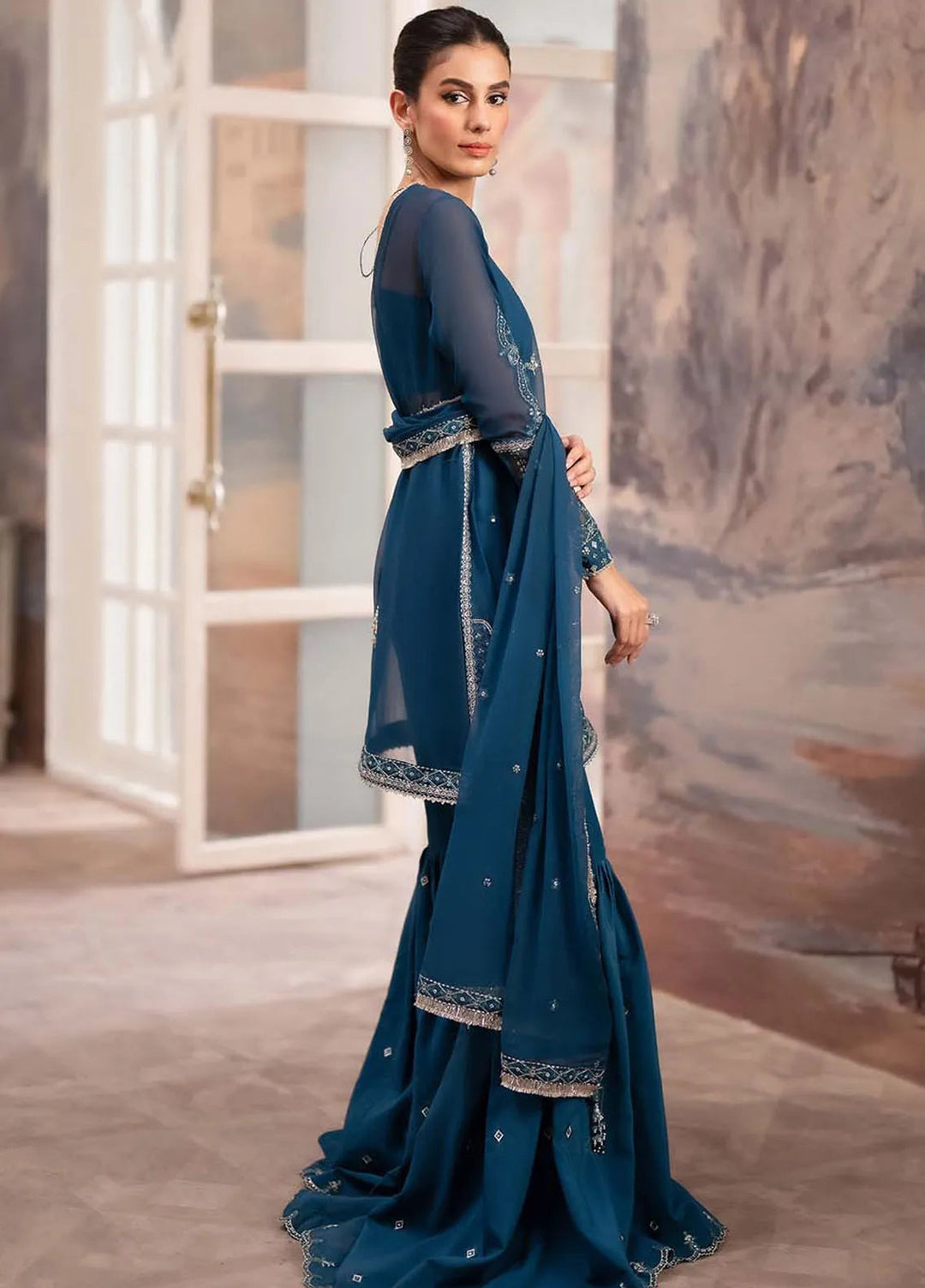 Aurelle By Seran Embroidered Chiffon Suit Unstitched 3 Piece SRN24AL D-03 Juliana - Formal Collection