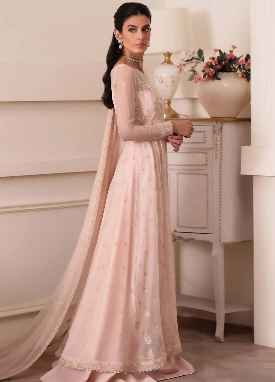 Aurelle By Seran Embroidered Chiffon Suit Unstitched 3 Piece SRN24AL D-07 Roselyn - Formal Collection