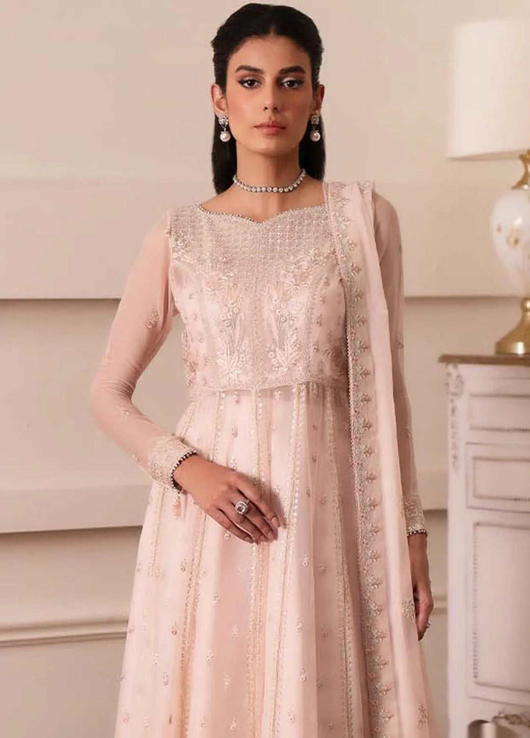 Aurelle By Seran Embroidered Chiffon Suit Unstitched 3 Piece SRN24AL D-07 Roselyn - Formal Collection