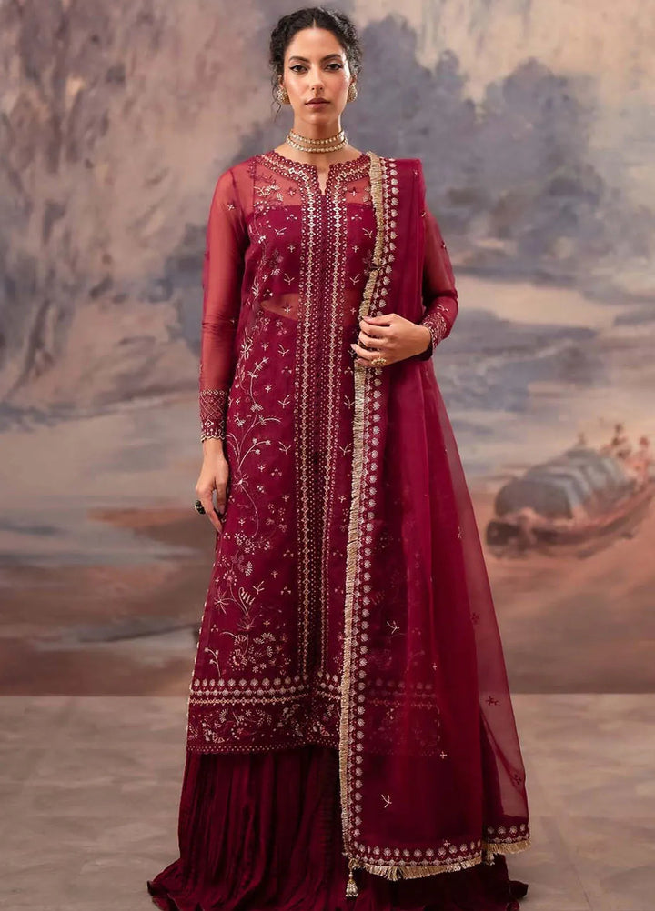 Aurelle By Seran Embroidered Organza Suit Unstitched 3 Piece SRN24AL D-02 Sienna - Formal Collection