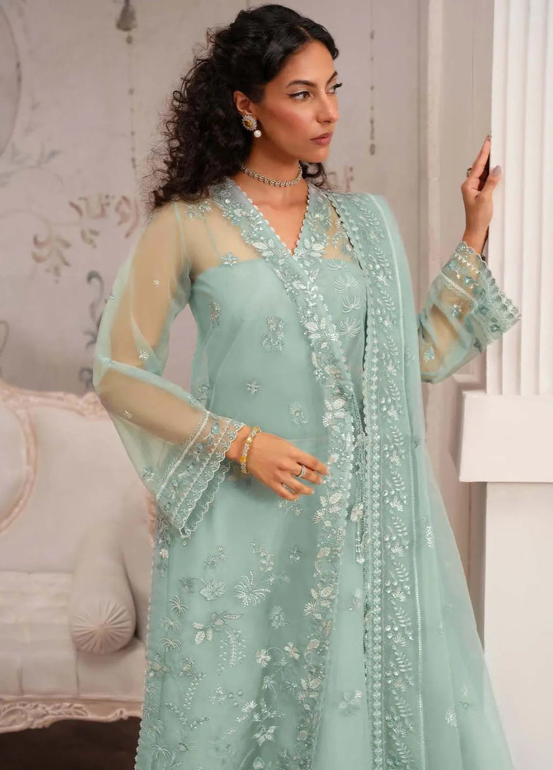 Aurelle By Seran Embroidered Organza Suit Unstitched 3 Piece SRN24AL D-08 Madeleine - Formal Collection