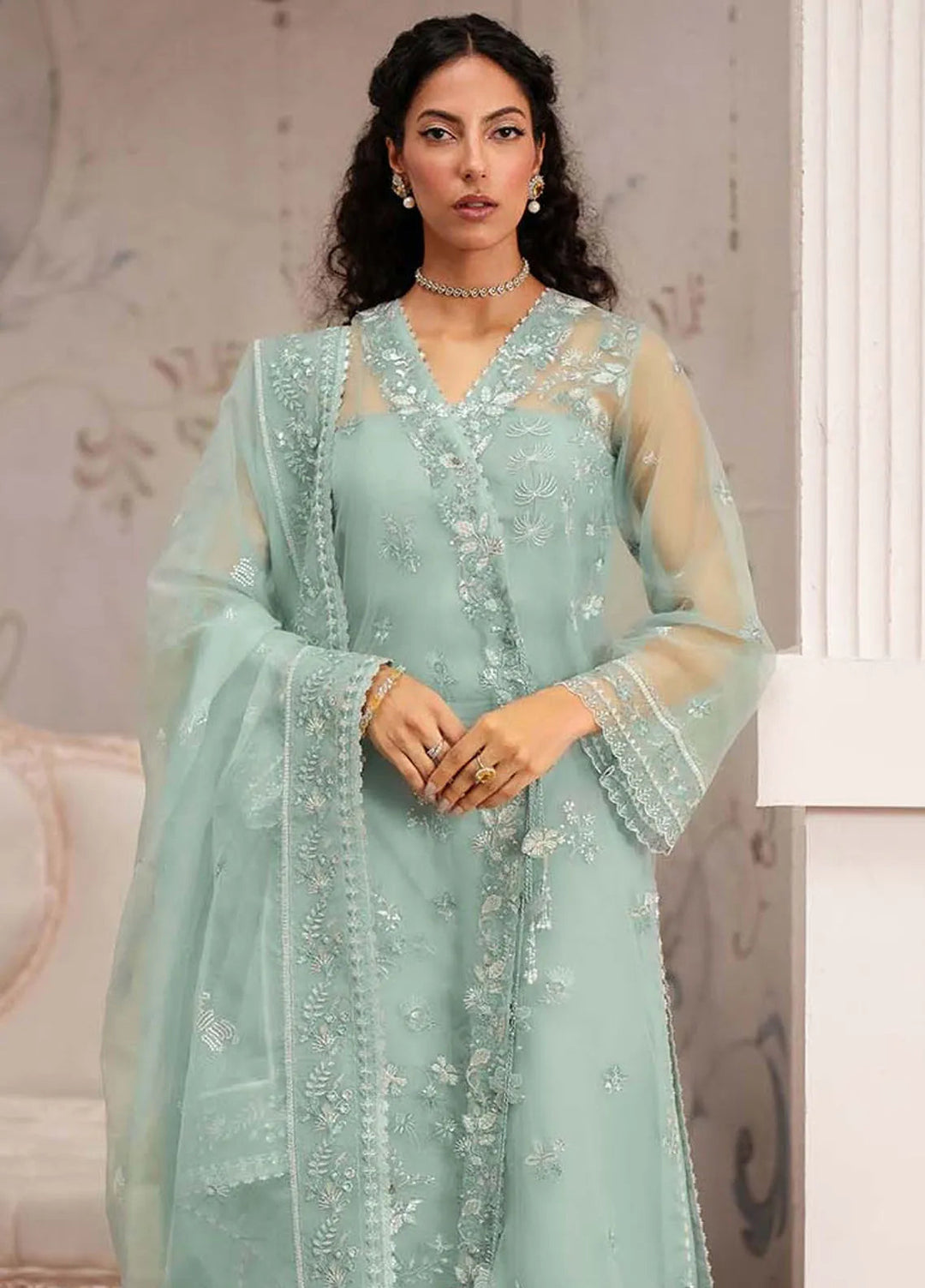Aurelle By Seran Embroidered Organza Suit Unstitched 3 Piece SRN24AL D-08 Madeleine - Formal Collection
