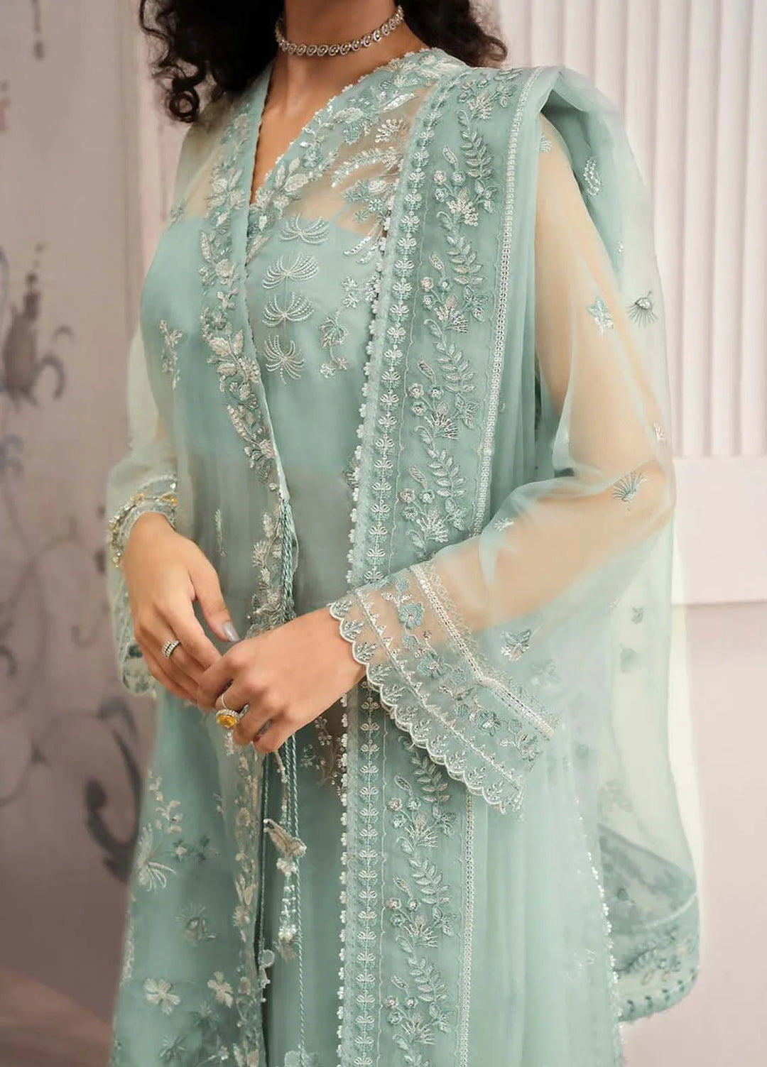 Aurelle By Seran Embroidered Organza Suit Unstitched 3 Piece SRN24AL D-08 Madeleine - Formal Collection
