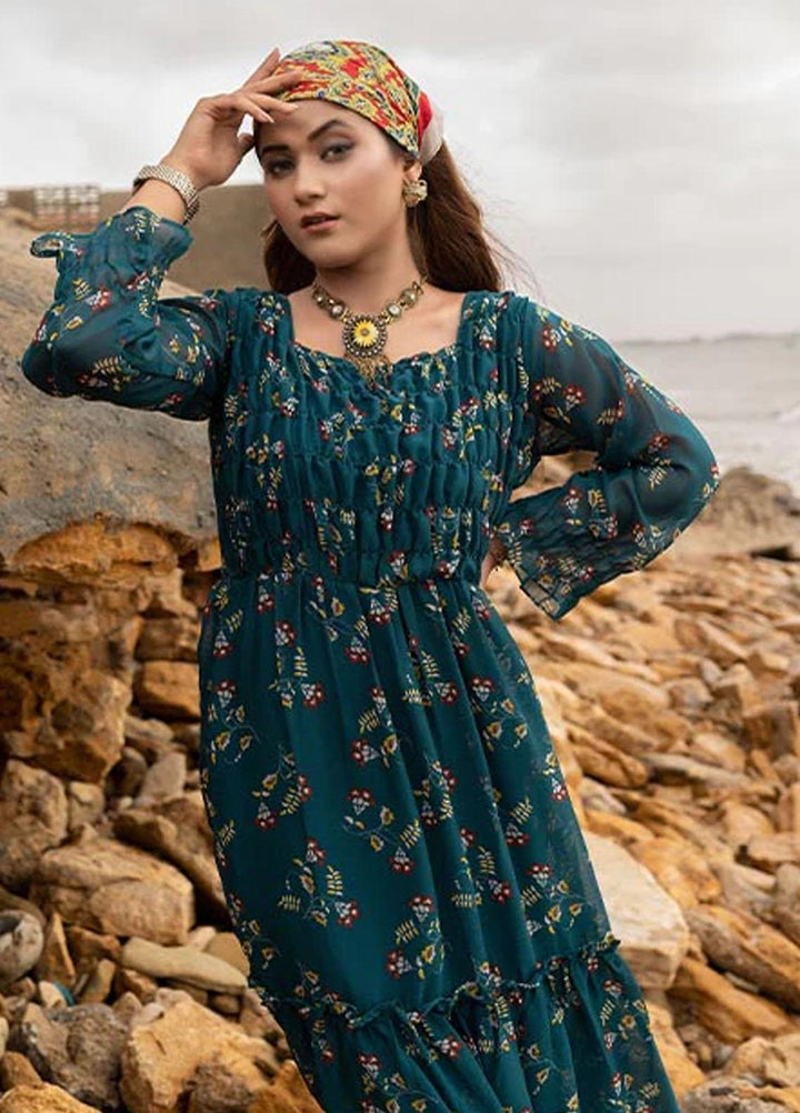 Nazmina Pret Fancy Chiffon Kurti FR-708 Muddled Florals