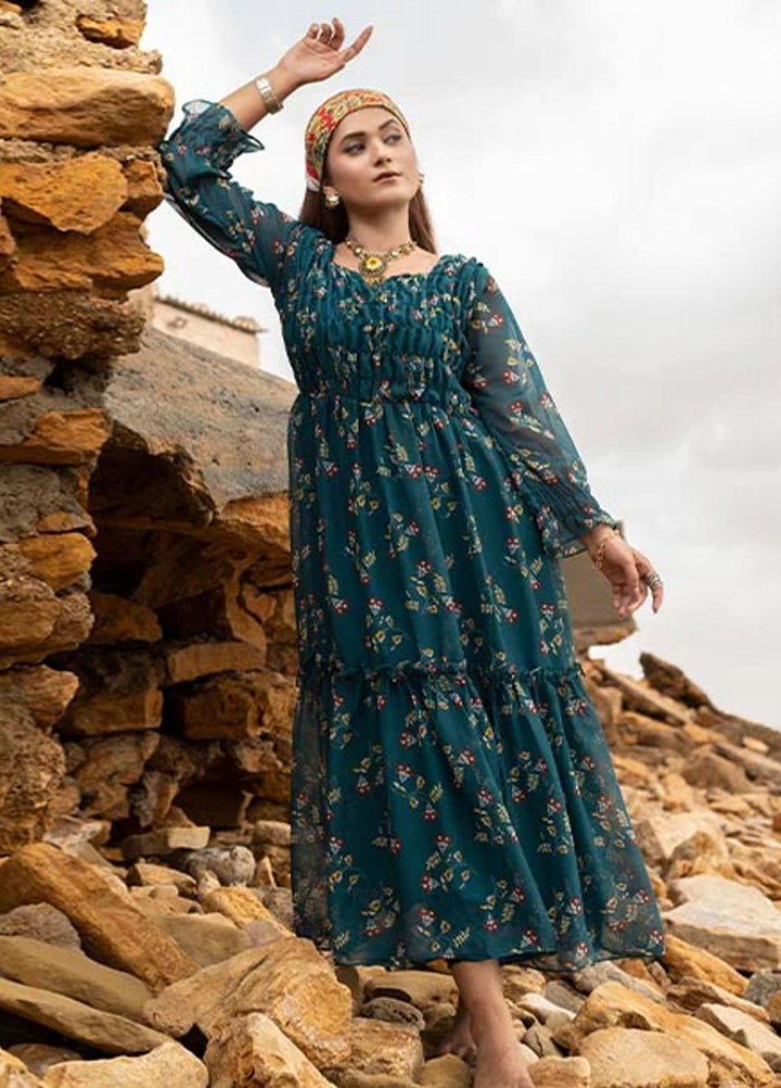 Nazmina Pret Fancy Chiffon Kurti FR-708 Muddled Florals