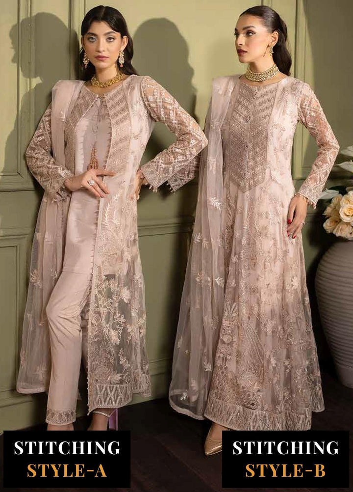 Avalanche By Flossie Embroidered Net Suits Unstitched 3 Piece FS23ACH D-01 Candy Floss - Festive Collection