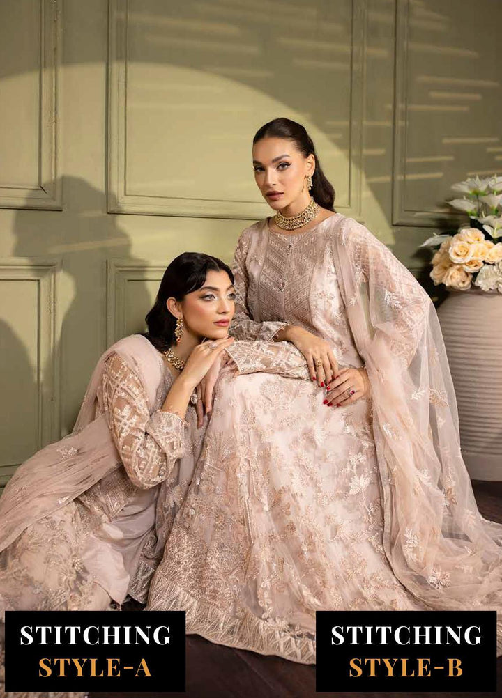 Avalanche By Flossie Embroidered Net Suits Unstitched 3 Piece FS23ACH D-01 Candy Floss - Festive Collection