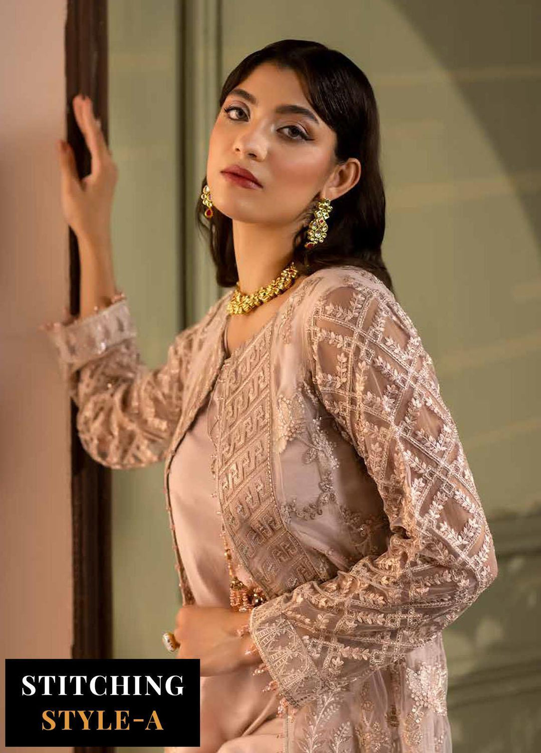 Avalanche By Flossie Embroidered Net Suits Unstitched 3 Piece FS23ACH D-01 Candy Floss - Festive Collection