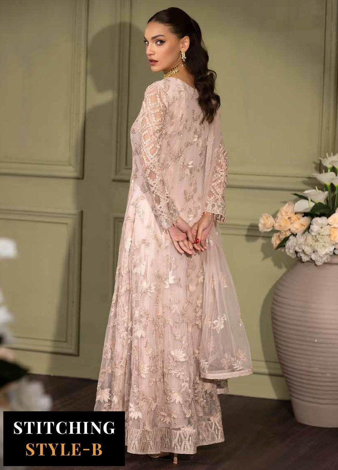 Avalanche By Flossie Embroidered Net Suits Unstitched 3 Piece FS23ACH D-01 Candy Floss - Festive Collection